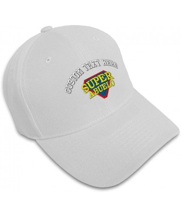Baseball Caps Custom Baseball Cap Super Abuelo Spanish Embroidery Dad Hats for Men & Women 1 Size - White - C118Y4Z4GEK $17.99
