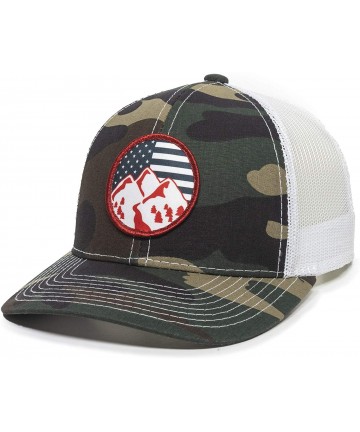 Baseball Caps Americana Mountains Scout Patch Trucker Hat - Adjustable Mesh Back Baseball Cap for Men & Women - Camo - C818S8...