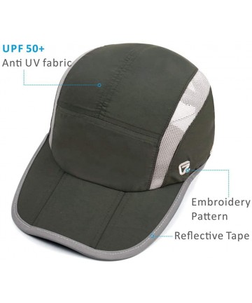 Baseball Caps Reflective Quick Dry Lightweight Breathable Soft Outdoor Sports Cap - Amy Green - CH182ZKNGXN $17.21