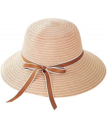Sun Hats Cute Girls Sunhat Straw Hat Tea Party Hat Set with Purse - Khaki 5 - CF193TODT9H $17.90