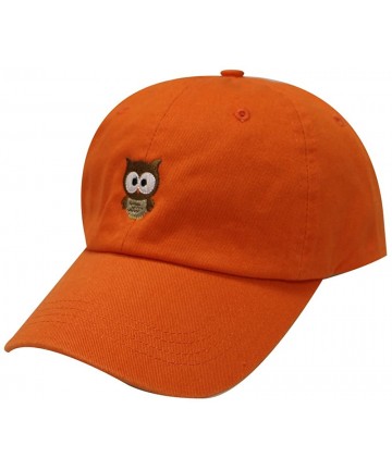 Baseball Caps Cute Owl Cotton Baseball Cap - Orange - CN12JGTOQK7 $17.61