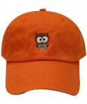 Baseball Caps Cute Owl Cotton Baseball Cap - Orange - CN12JGTOQK7 $17.61