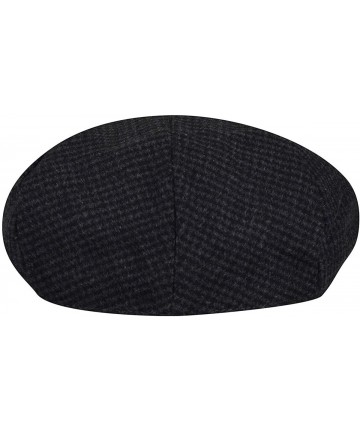 Newsboy Caps Men Wool Blend British Ivy Cap - Charcoal Check - CN12MAFQ92T $43.47