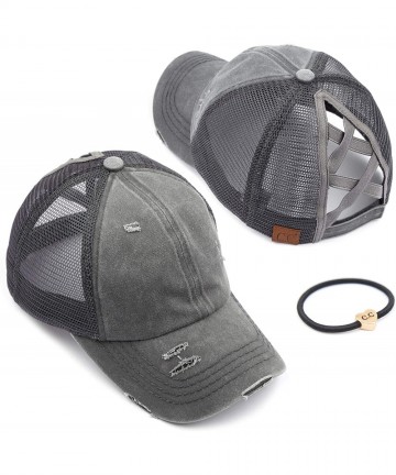Baseball Caps Exclusives Hatsandscarf Distressed Adjustable - A Elastic Band-grey - CG194RQOAW4 $22.51
