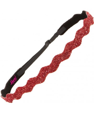 Headbands Women's Adjustable NO Slip Wave Bling Glitter Headband - Ruby Red Wave 1pk - CQ11VC7E017 $13.51