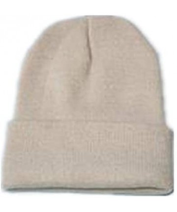 Skullies & Beanies Unisex Slouchy Knitting Beanie Hip Hop Cap Warm Winter Ski Hat - Khaki - C618HYS0KK6 $12.21