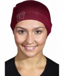 Skullies & Beanies Womens Soft Sleep Cap Comfy Cancer Hat with Studded Flip-Flops Applique - Burgundy Red - C5180443SE8 $18.82