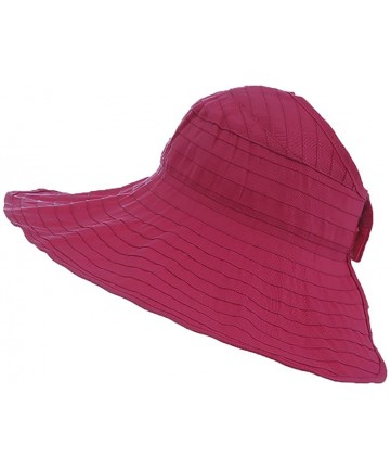 Sun Hats Women Sun UV Protection Hat Top Open Packable Foldable Beach Travel - Burgundy - C417Z3UTD2L $13.04