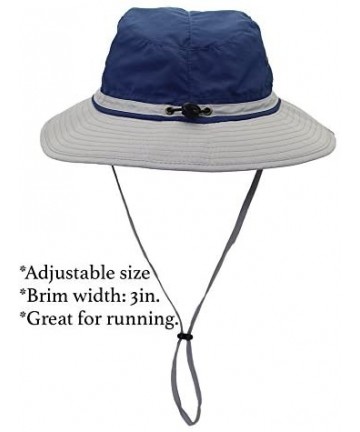 Sun Hats Outdoor Sun Hats with Wind Lanyard Bucket Hat Fishing Cap Boonie for Men/Women/Kids - Blue Grey - CM17YLZCONG $15.97