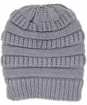 Skullies & Beanies Me Plus Winter Fleece Lined Soft Warm Cable Knitted Beanie Hat for Women & Men - 2 Pack - Grey & Pink - CJ...