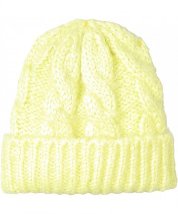Skullies & Beanies Women's Winter Warm Green Chunky Cable Knitted Beanie Hat - C318W7HG84M $18.99