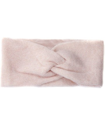 Cold Weather Headbands Knit Warm Winter Headband- Stretch Twisted Knot Ear Warmer Snug Fit Headwrap Turban - Blush Pink - C41...