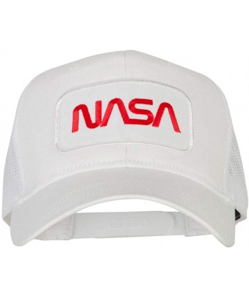 Baseball Caps NASA Logo Embroidered Patched Mesh Back Cap - White - CG11KNJDB2T $18.25