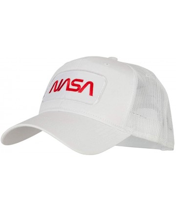 Baseball Caps NASA Logo Embroidered Patched Mesh Back Cap - White - CG11KNJDB2T $18.25