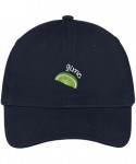 Baseball Caps Lime Half Slice Embroidered Cap Premium Cotton Dad Hat - Navy - CX1836CENZL $25.18