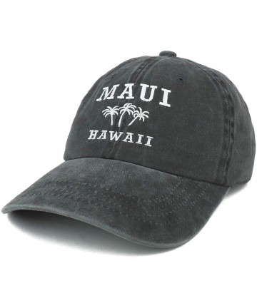 Baseball Caps Maui Hawaii with Palm Tree Embroidered Unstructured Baseball Cap - Charcoal - C1185QADER3 $22.01