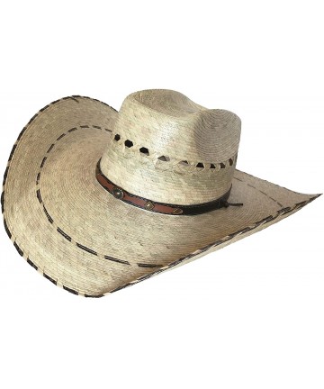 Cowboy Hats Mexican Palm Western Sombrero Cowboy Hat Safari Sun Lifeguard Gardener SPF Big Brim - Natural / Cattleman Crown -...