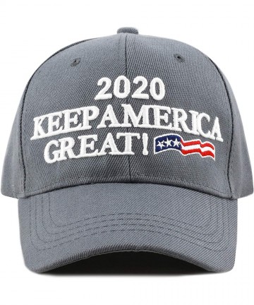 Baseball Caps Trump 2020 Keep America Great 3D Embroidery American Flag Baseball Cap - 018 Grey - C318WO9II4R $18.13
