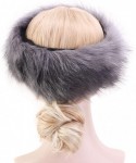 Cold Weather Headbands Women's Faux Fur Headband Elastic Head Warmer Luxurious Earmuff Snow Hat - Deep Gray - C018K6CXARE $19.94