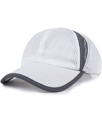 Baseball Caps Breathable Net Cap Sun Hat Quick-Dry Ventilation Baseball Cap Outdoor Sunshade - White - CK184AK8OYX $12.19