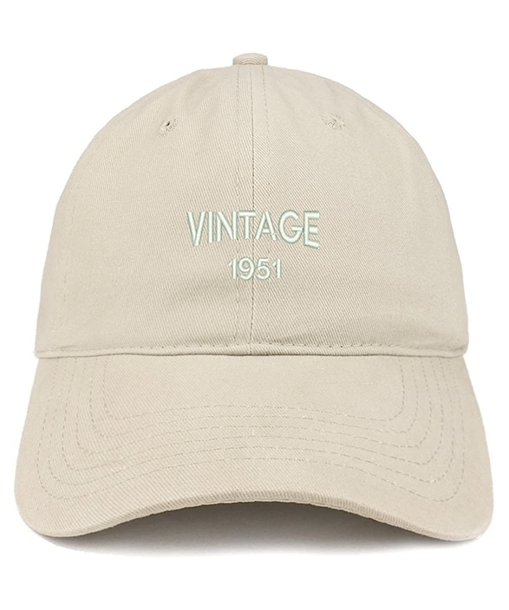 Baseball Caps Small Vintage 1951 Embroidered 69th Birthday Adjustable Cotton Cap - Stone - CU17YDXZASD $24.01