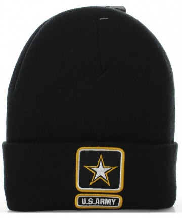 Skullies & Beanies United States Army Beanie Knit Hat Cuffed Black [Apparel] - CR11BXWVLUT $17.25