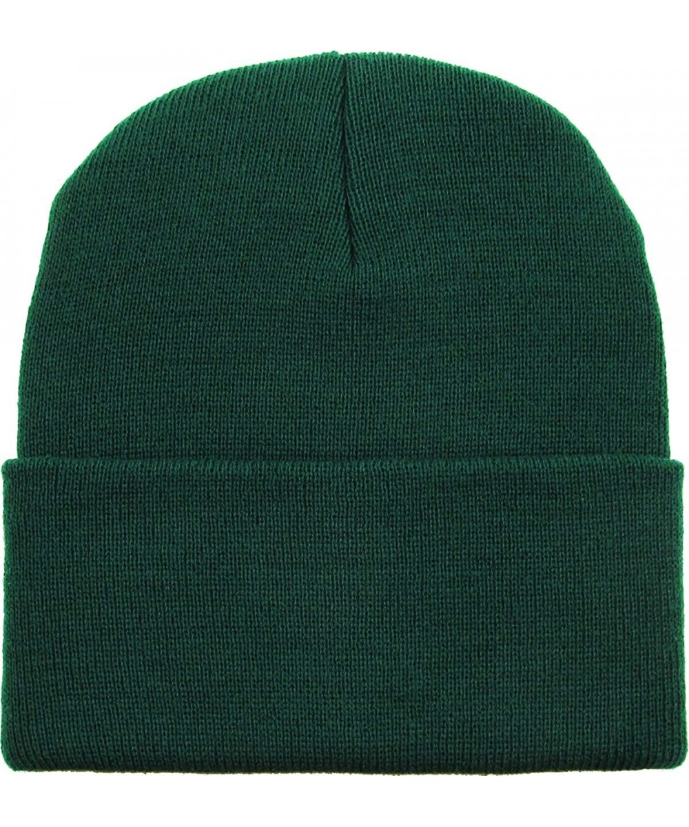 Skullies & Beanies Thick and Warm Mens Daily Cuffed Beanie OR Slouchy Made in USA for USA Knit HAT Cap Womens Kids - CQ18ZOZE...