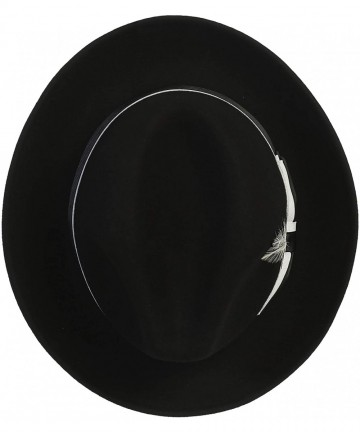Fedoras Men's Premium 100% Wool Fedora Hat - Black With White - C0194HCO5A6 $50.13