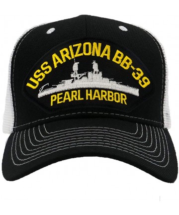 Baseball Caps USS Arizona BB-39 - Pearl Harbor - Hat/Ballcap Adjustable One Size Fits Most - Mesh-back Black & White - CB18SS...