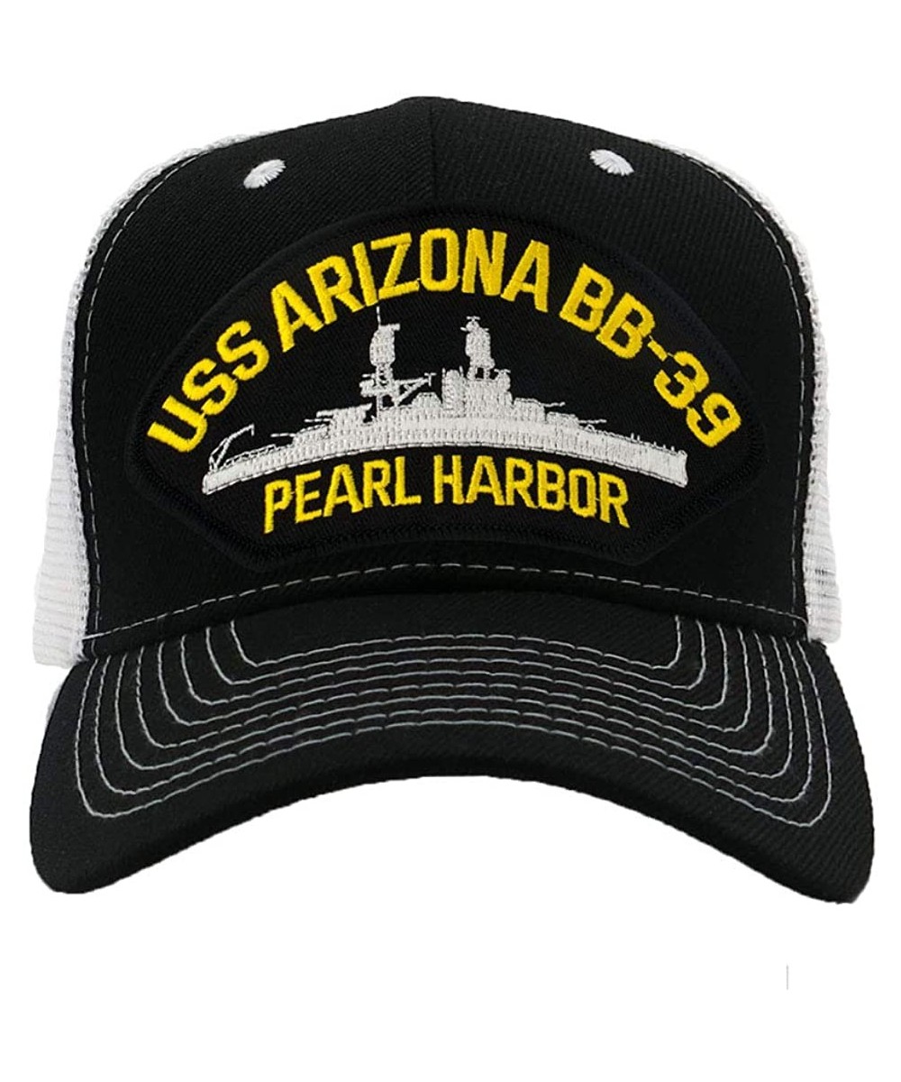 Baseball Caps USS Arizona BB-39 - Pearl Harbor - Hat/Ballcap Adjustable One Size Fits Most - Mesh-back Black & White - CB18SS...