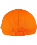Newsboy Caps Men's 100% Cotton Duck Bill Flat Golf Ivy Driver Visor Sun Cap Hat - Orange - C218QC406LS $15.15