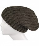 Skullies & Beanies Cable Knit Slouchy Chunky Oversized Soft Warm Winter Solid Beanie Hat - Dark Olive - CL18I6M0ZCI $13.86