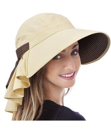 Sun Hats Safari Sun Hats for Women Fishing Hiking Cap with Neck Flap Wide Brim Hat - 3tan - CV18ESG7CGC $19.24