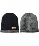 Skullies & Beanies Mens Winter Warm Slouchy Beanie Oversized Baggy Hat Fleece Lined Knit Skull Cap - Y-black - CT18HZU0946 $1...