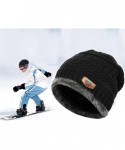 Skullies & Beanies Mens Winter Warm Slouchy Beanie Oversized Baggy Hat Fleece Lined Knit Skull Cap - Y-black - CT18HZU0946 $1...