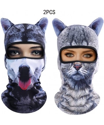 Balaclavas Cat Mask- Women Men Balaclava Summer Full Face Hat Animal Ears Sports Helmet Climbing Fishing Cap - Cat and Dog - ...