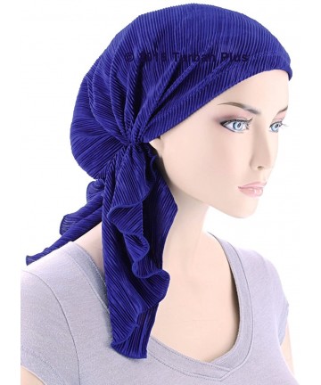 Headbands Bella Scarf Plisse Chemo Hat Turban Head Scarves Pre-Tied Headwear Bandana Tichel for Cancer - C412KKGT89J $29.79