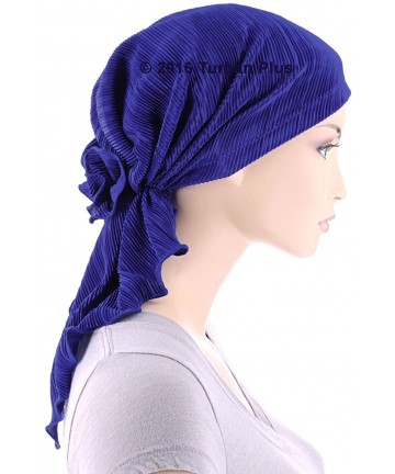 Headbands Bella Scarf Plisse Chemo Hat Turban Head Scarves Pre-Tied Headwear Bandana Tichel for Cancer - C412KKGT89J $29.79