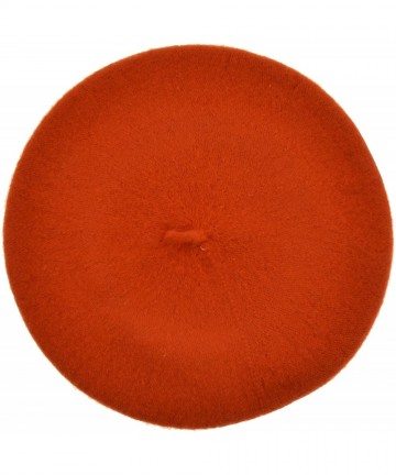 Berets Wool Crochet Tam - Orange - C211HJVLFL3 $19.44