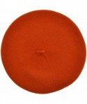 Berets Wool Crochet Tam - Orange - C211HJVLFL3 $12.52