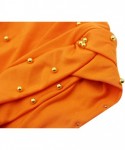 Skullies & Beanies Women India Hat Muslim Beading Braid Tail Chemo Beanie Scarf Turban Cancer Wrap Cap - Orange - CA18W0M55YM...
