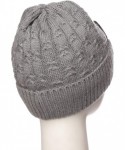 Skullies & Beanies Women's Double Pom Pom Beanie Warm Winter Knit Hat Cute Animal Look - Cat Whiskers - Grey - C118KCORZHU $1...