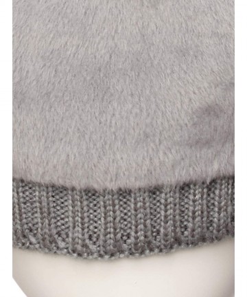 Skullies & Beanies Women's Double Pom Pom Beanie Warm Winter Knit Hat Cute Animal Look - Cat Whiskers - Grey - C118KCORZHU $1...