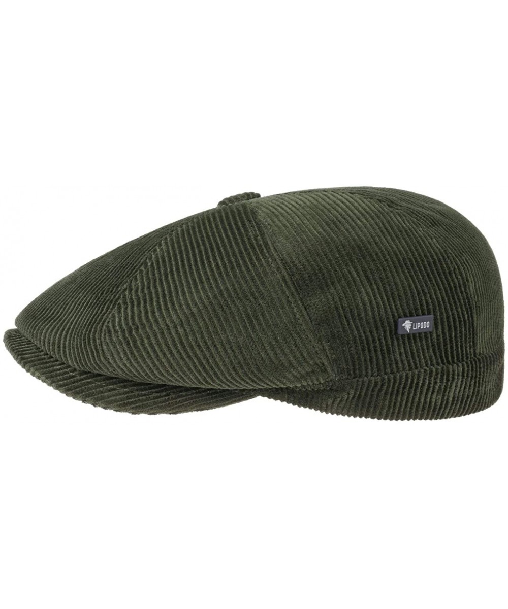 Newsboy Caps 8 Panel Cordial Flat Cap Men - Made in Italy - Olive - CU12MAYN1WF $48.24