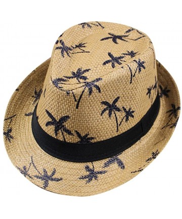 Bomber Hats Womens Sun Hat Floppy Foldable Ladies Women Maple Leaf Straw Beach Summer Hat Cap - Khaki - CI18IQ7N524 $11.52