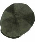 Newsboy Caps 8 Panel Cordial Flat Cap Men - Made in Italy - Olive - CU12MAYN1WF $48.24