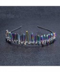 Headbands Raw Crystal Quartz Crown - Rhinestone Tiara Mermaid Headband for Woman Weeding and Parties (Mixed corlor-A) - CP18L...