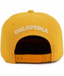 Baseball Caps Country Name 3D Embroidery Flag Print Flatbill Snapback Cap - Columbia Yellow - CD18W50NLA0 $24.12