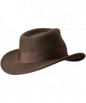 Fedoras Men's Indy Outback Hat - Brown - CA114G1H92X $58.41