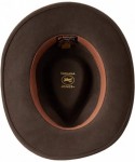 Fedoras Men's Indy Outback Hat - Brown - CA114G1H92X $58.41